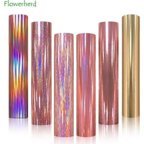 12in Symphony Rose Self-adhesive Vinyl HTV Roll Bundle for Cricut Silhouette Cameo DIY Stick on Smooth Surface Decorative Films