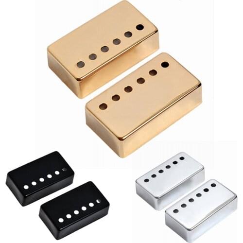 2pcs Chrome Metal Humbucker Pickup Cover 50/52mm For LP Style Electric Guitar Silver Black Gold