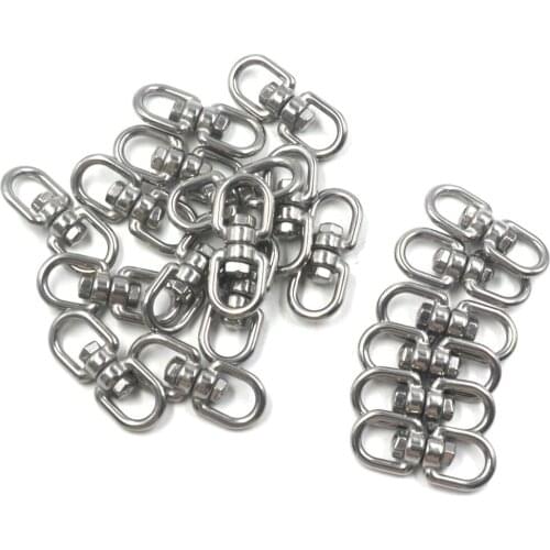 30PCS Durable M4 Stainless Steel 304 Eye to Eye Rotary Connector for Marine Mooring with Pet Ring / Chain