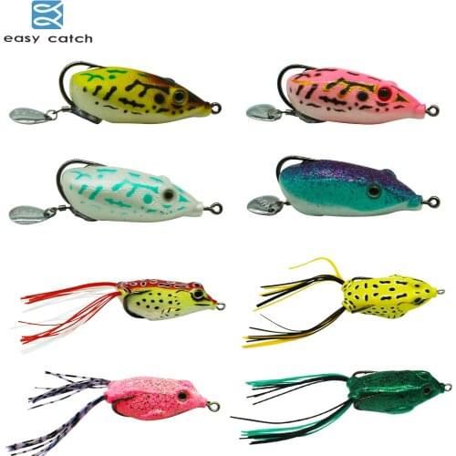 4pcs 8pcs 8.5-13g Topwater Floating Weedless Lure Frog Baits Double and single Sharp Hooks for Bass Snakehead Salmon fishing
