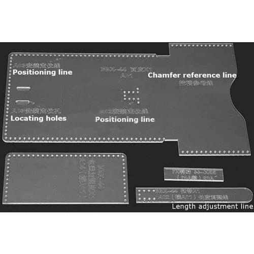 4pcs Transparent Acrylic Wallet Message Bag Pattern Template Clear Leather Craft Acrylic Mold Set Home DIY Leather Cutting Tool