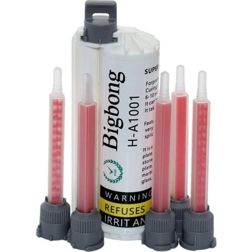 50ml 10:1 Glue Adhesive Grey AB Glues Two-Component Strong Adhesives with 5pc 10:1 Static Mixing Nozzles Glues Mixed Tube Set