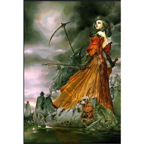 5D DIY Full Round Diamond Painting "Bride Of Lucifer" Cross Stitch 3D Embroidery Rhinestone Mosaic Home Decor Gift Y1569