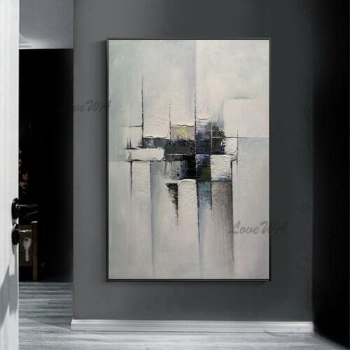 Abstract Texture Knife Gray Design Oil Painting 100% Hand Painted Modern Home Wall Decorative Canvas Art Picture For Hotel