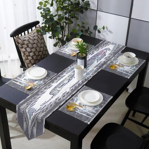 Africa Indian Elephant Bohemia Table Runner Table Mats Cover For Home Wedding Banquet Festival Party Catering Hotel Decoration