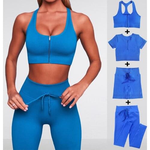 Zipper Seamless Yoga Set Women Two Piece Crop Top Bra Drawstring Shorts Sportsuit Feamle Workout Outfit Sport Fitness Gym Wear