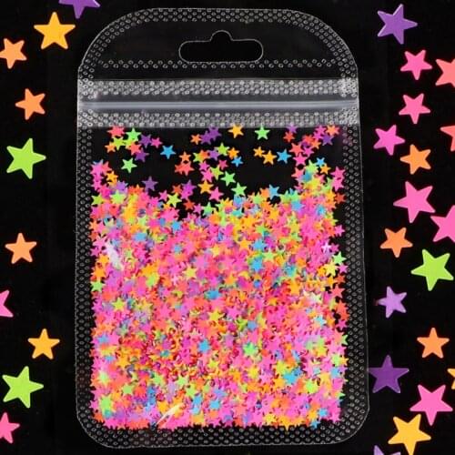 1 Bag Colourful Star Shape Glitter Sequins for Nails Design Manicure 3D Accesoires Nail Art Decoration