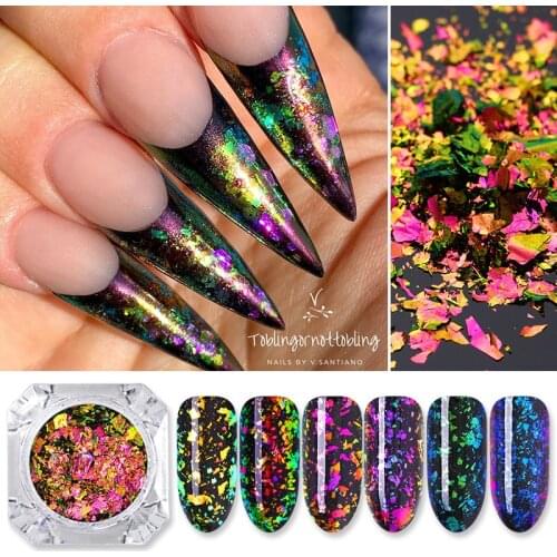 Nail Sequins Glitter Chameleon Powder Dust Dazzling Nails Nail Art Glitter 3D Decorations Tips Nail Designs