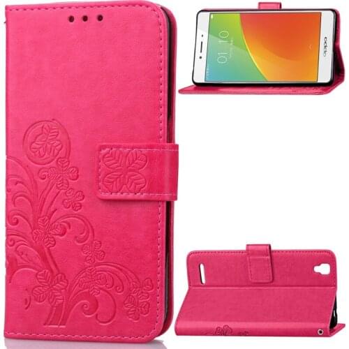 Case for OPPO A59/A37/R9s Plus/R9s Flip Stand PU Leather Strap Case Four Leaf Clover Wallet Cover Bag
