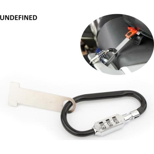 Black Helmet Security Lock T-bar 3-Digit Combination For Harley Honda Kawasaki Yamaha Indian Vespa Dirt Bike Motorcycle Parts