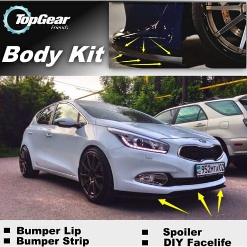 Bumper Lip Deflector Lips For KIA Cee'd Ceed Front Spoiler Skirt For TOPGEAR Friends Car Tuning Veiw / Body Kit / Strip