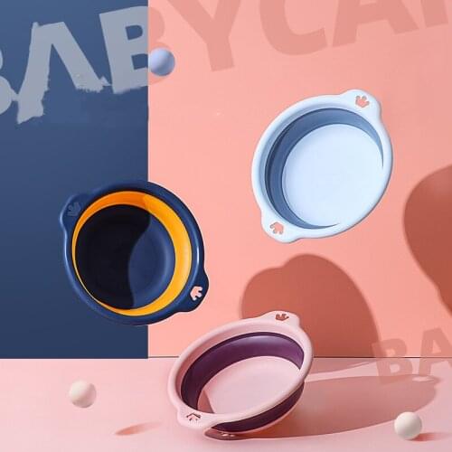 Travel Folding Wash Basin Bucket Container Portable Fruit Basin Collapsible Silicone Washtub Baby Washbasin Bathroom Accessories