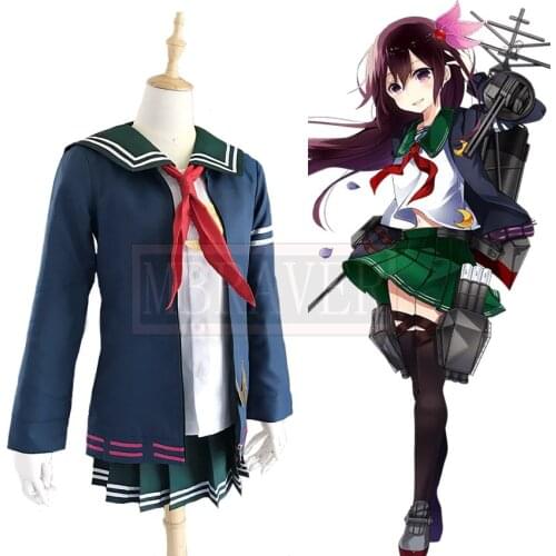 Kantai Collection Kisaragi School Uniform Cosplay Costume Womens Halloween Costume Custom-made Any Size