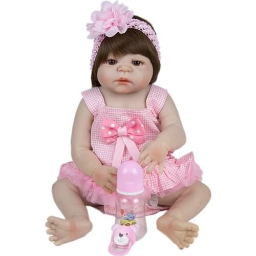 23 Inch Toddler Doll Clearance Full Silicone Body Reborn Baby Dolls Waterproof Fashion Baby For Kids Birthday Gifts Playmate Toy