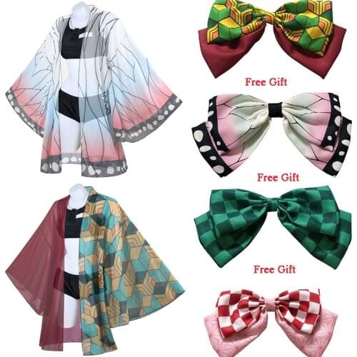 Demon Slayer Swimsuit Anime Kimetsu no Yaiba Kochou Shinobu Kamado Tanjirou Cosplay Costume Kimono Beach Swimwear Suit Summer