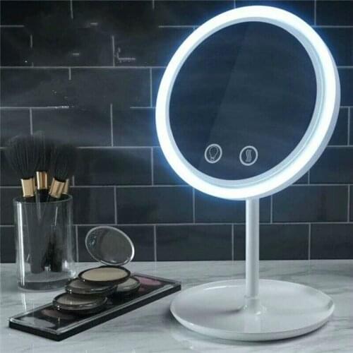 Multi-Function Led Light Desktop Vanity Mirror with Fan and Light Mirror Three-In-One Vanity Mirror Fill Light Mirror Magnifying