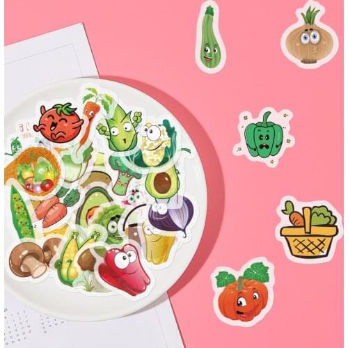 40 PCS Vegetable Series Stickers DIY Notebook Handbook Diary Stickers Childrens Toys Stationery Stickers