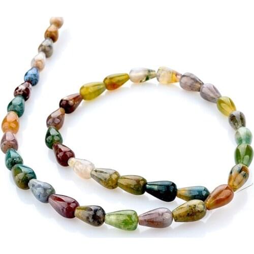 6x9mm Natural India Agates Stone Beads Water Drop Shape Loose Stone Beads For Jewelry Making DIY Bracelet Necklace Accessories