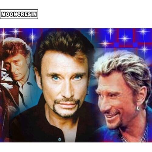 New Johnny Hallyday 5D Diamond Painting Cross Stitch Superstar Singer Full Square Drill Mosaic Diamond Embroidery Resin Crafts