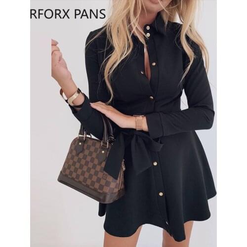 Button Up Ruffle Mini Dress Sexy Dress Women Dress