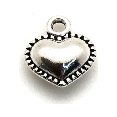 18pcs/Lot ​Heart Charm Antique Silver Color Petal Pendant Fit Diy Aesthetics Accessories Handmade Jewellery Making Supplies