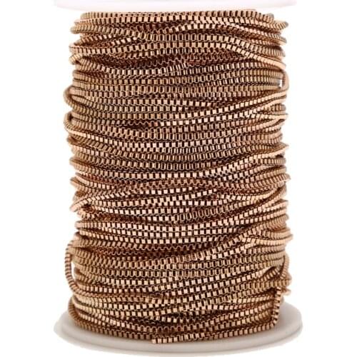 Rose gold/gold/steel color stainless steel BOX LINK ITALIAN CHAIN for DIY jewelry making 2MM width