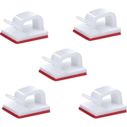 100 Self-Adhesive Cable Management Clips, Suitable for TV, Computer, Laptop, Ethernet Cable, Desktop Home Office