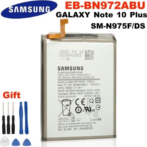 SAMSUNG Original Replacement Battery EB-BN972ABU For Samsung GALAXY Note 10+ Note10 Plus SM-N975F SM-N975F/DS 4300mAh Battery