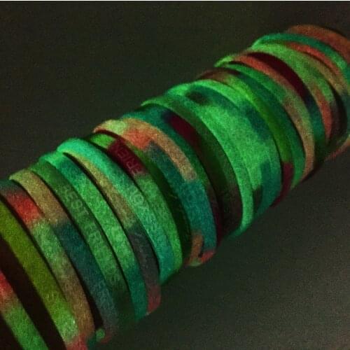 MIXMAX 20pcs Luminous silicone bracelet Glow in the dark shine colorful bangle wristband for men women unisex kids party gift