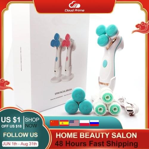 Sonic Nu Face Cleaners Facial Cleansing Brush Pore Ceaner Skin Deep Cleaning Brush Heads Face Cleaner Face Spa Facial Massage