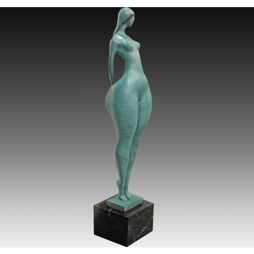 Life Size Modern Abstract Art Bronze Woman Sculpture Standing Fat Female Statue Hotel Outdoor Decor Gifts Collections