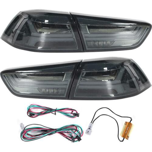 VLAND Full LED Dynamic Tail Lights Smoke Lens Fit for Mitsubishi Lancer/Evo X 2008-2017