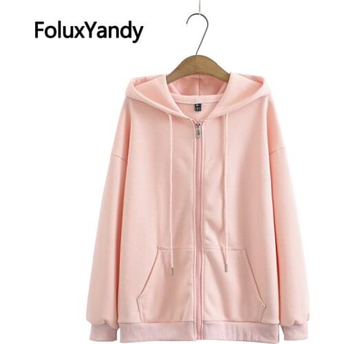 4 Colors Spring Hoodies Women Plus Size Sweatshirts Casual Zip-up Loose Long Sleeve Hoodie Casual XXXL 4XL KKFY5401
