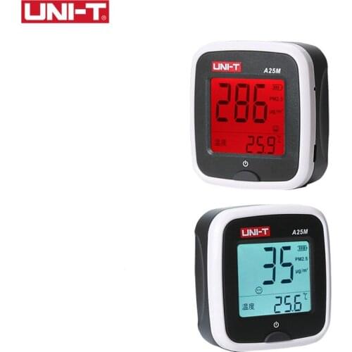 UNI-T A25M PM2.5 Testers Air Quility Measurement 0~500ug Cubic Meters Auto Range Overload Indicate Input Battery