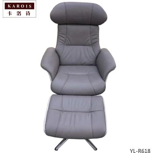 Yilin R618 fireproof PU leather leisure recliner with footstool swivel recliner chair