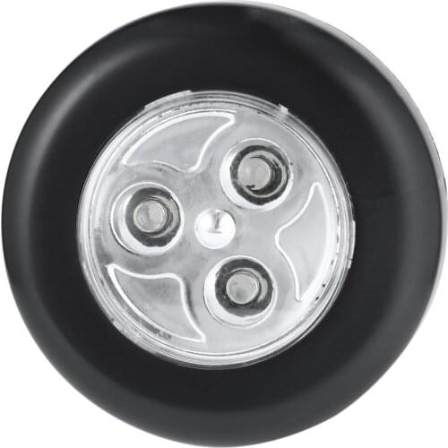 1PC 3 LED Silver Closet Cabinet Lamp Battery Powered Wireless Stick Tap Touch Push Security Kitchen Bedroom Night Light