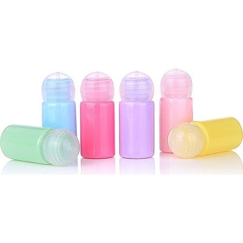 10ml Refillable Macaroon Color Squeeze Bottle with Ball Cover for Essence Emulsion TSA Airline Approved 50pcs/lot P196