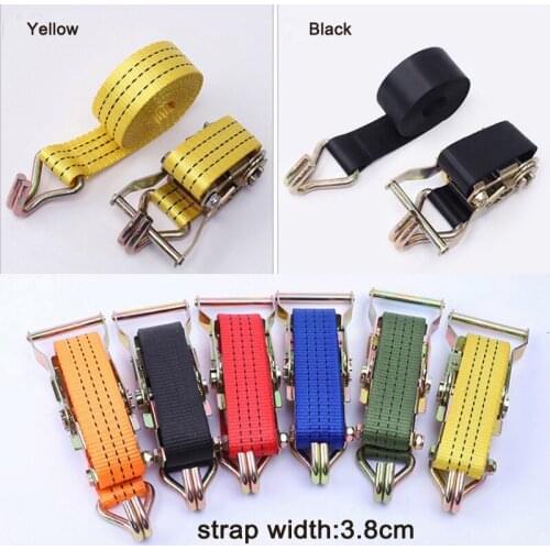 2M Car Styling Truck Straps Cargo Binding Belt Double Hook Tensioner Tying Rope Tightening Device Packing Strap Buckle Tie-Down