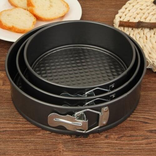 3PCS Round Removable Bottom Pan Spring Latch Mold Cake Baking Mould Taart Decoratie Patisserie Accessories Bakeware Tools