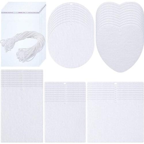 50 Pieces Sublimation Air Freshener Sheets Blanks Felt Car White Fragrant Sheets DIY Auto Scented Sheets