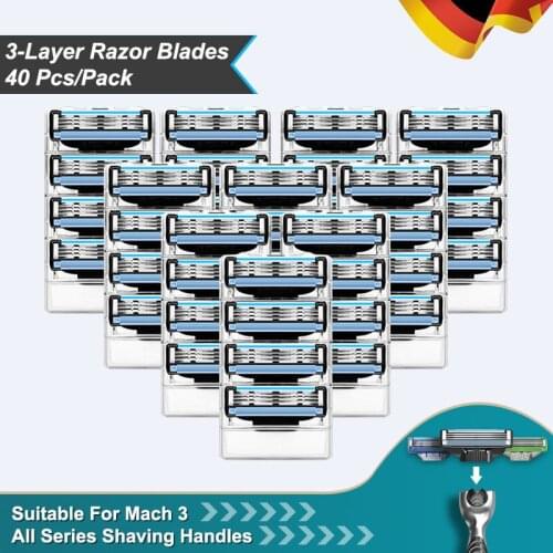 Safety Shaving Razor Blades Fit Gillette Mach3 Turbo Mens Straight Manual Razor Heads Cassettes Refills Shaver Set For Facecare