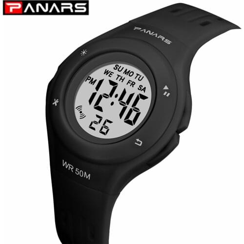 PANARS Fashion Childrens Watch LED Chronograph Wristwatch 50M Waterproof Watches Alarm Kids Students Digital Watch Relojes