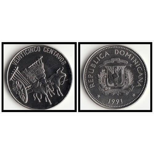 Dominican 25 centimes America coins Decor New original coin UNC Commemorative edition 100% real