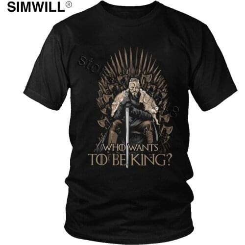 Viking King T Shirt Men Cotton Ragnar Lothbrok T-Shirt Brand Short Sleeved Streetwear Summer Tshirt TV Tee Tops Clothing Gift