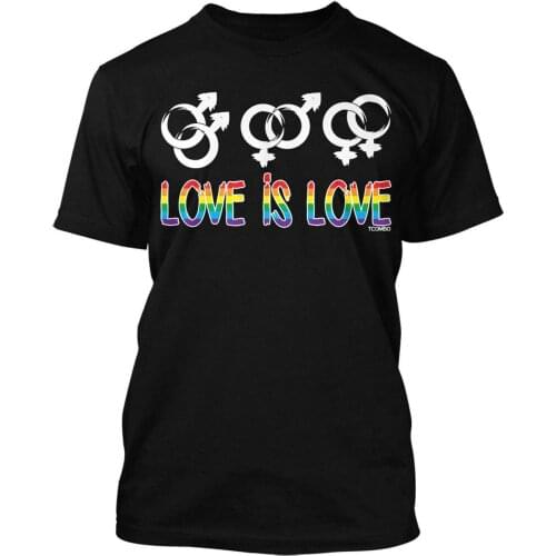 Love Is Love Rainbow Gay Lgbt Pride Normal MenS T-Shirt Cotton For Men Tee Shirt Short Sleeve Tops Hip Hop Clothes