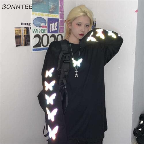 Long Sleeve T-shirts Women Oversized Aesthetic All-match Tshirt Couple Clothes Daily Harajuku Design Tops Spring O-Neck Loosely