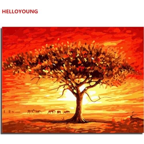 Hot Sale Autumn Tree Scenery DIY Digital Painting By Numbers Modern Wall Art Canvas Painting Unique Gift Home Decor 40x50cm