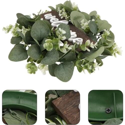 Artificial Plant Welcome Wreath Decor Door Hanging Garland Ornament Simulation Leaf Wreath For Home Party