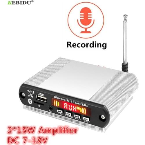 Kebidu Wireless Bluetooth5.0 MP3 Decoder Board MP3 Player 2*15W Amplifier DIY Shell Support USB/SD/FM Audio Module Recording