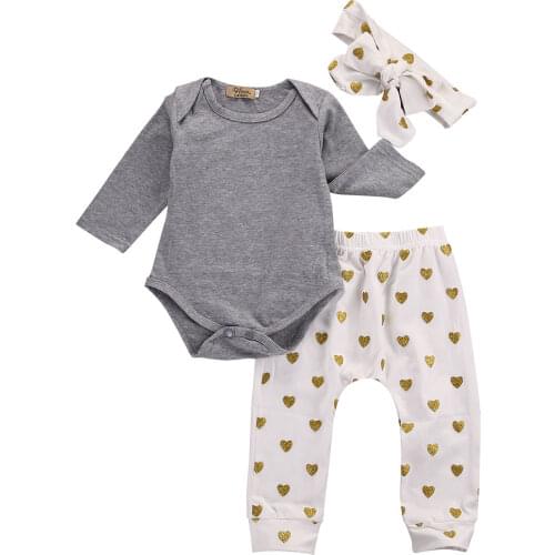 NEW 2020 Newborn Kid Baby Girl Floral Clothes Long Sleeves Jumpsuit Romper Bodysuit Pants Outfits 3pcs Set